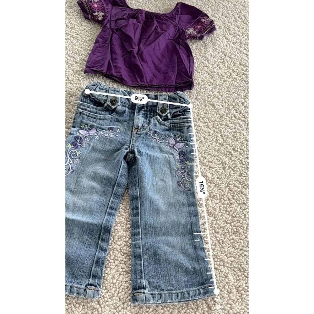 Vintage Cherokee Y2K Purple Outfit girl embroidered fairy 24 months VTG 90s